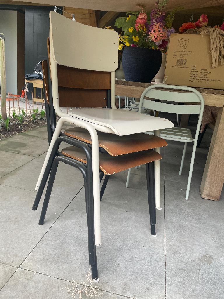 Schoolstoelen, Ophalen, Gebruikt, Hout, Drie
