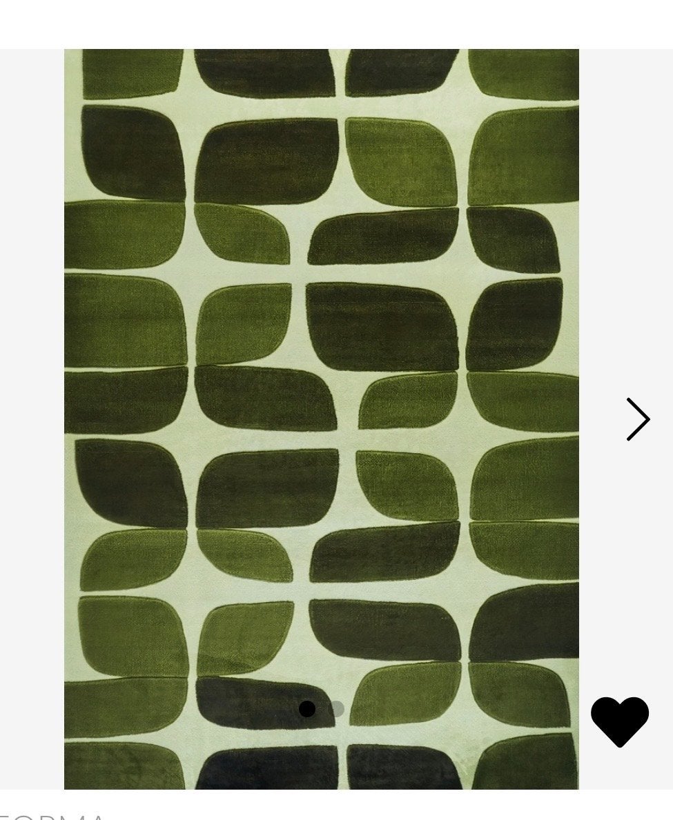 Groen vloerkleed met abstract patroon 200x280 cm, Ophalen, 150 tot 200 cm, Space age, Rechthoekig