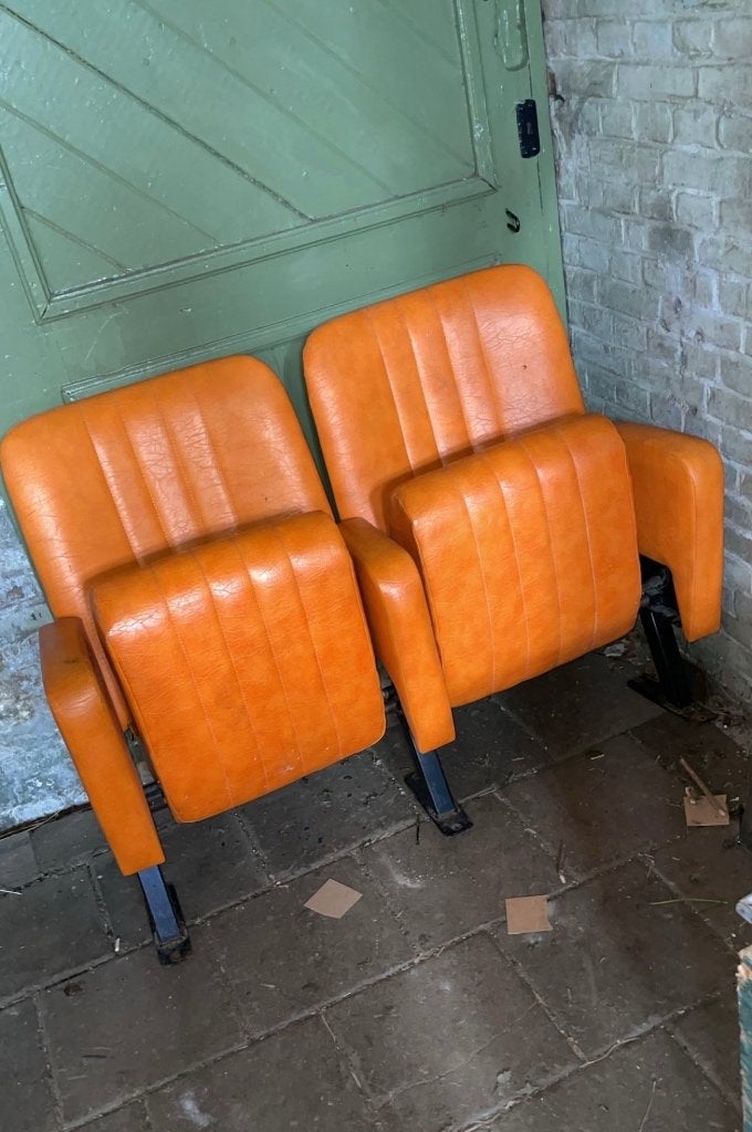 Vintage Bioscoopstoelen, Ophalen, Gebruikt, Overige kleuren, Vintage bioscoopstoelen