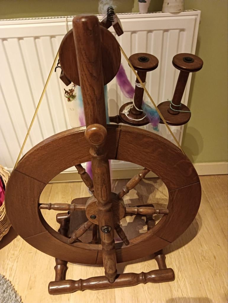 Zeldzame eiken Louet spinnenwiel, Ophalen of Verzenden, Spinnewiel