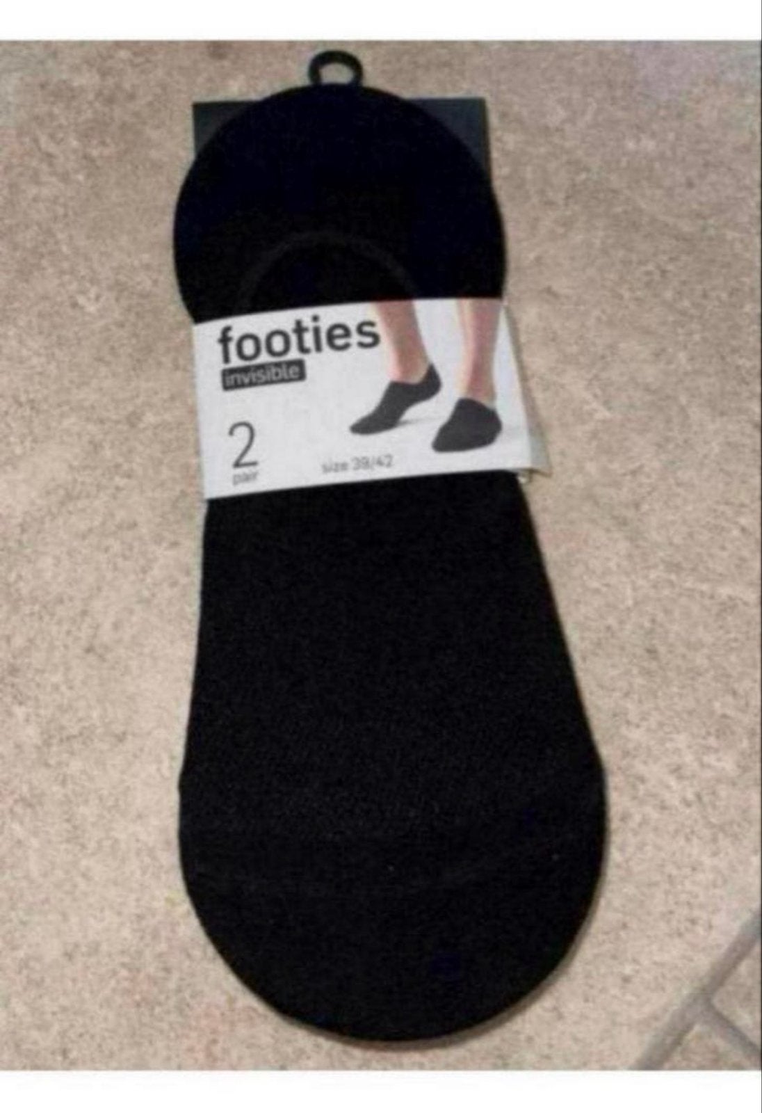 2 paar zwarte footies, maat 39/42, Nieuw, Ophalen of Verzenden, Maat 39 t/m 42, Kousenvoetjes en Kniekousjes