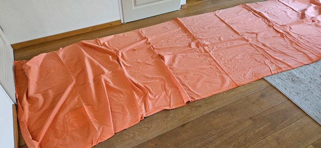 Vintage windscherm kamperen 130cm hoog, 400cm lang, Caravans en Kamperen, Ophalen, Gebruikt
