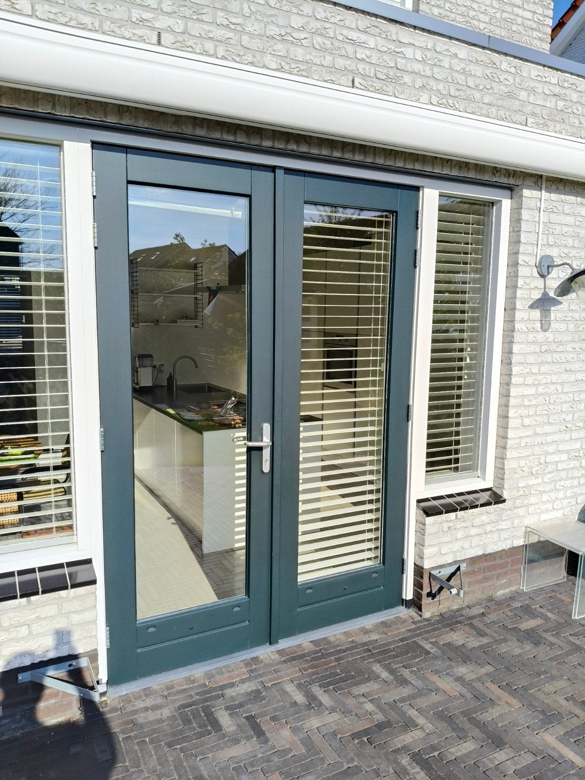 Terrasdeuren met 3-puntssluiting en raam, Doe-het-zelf en Verbouw, Ophalen, Gebruikt, 80 tot 100 cm, 215 cm of meer