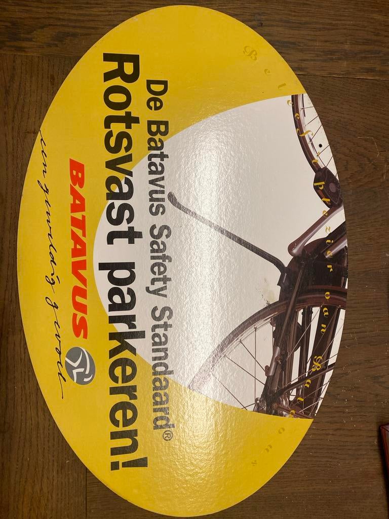 Batavus Rotsvast parkeren! Reclamebord dubbelzijdig, Ophalen of Verzenden, Gebruikt
