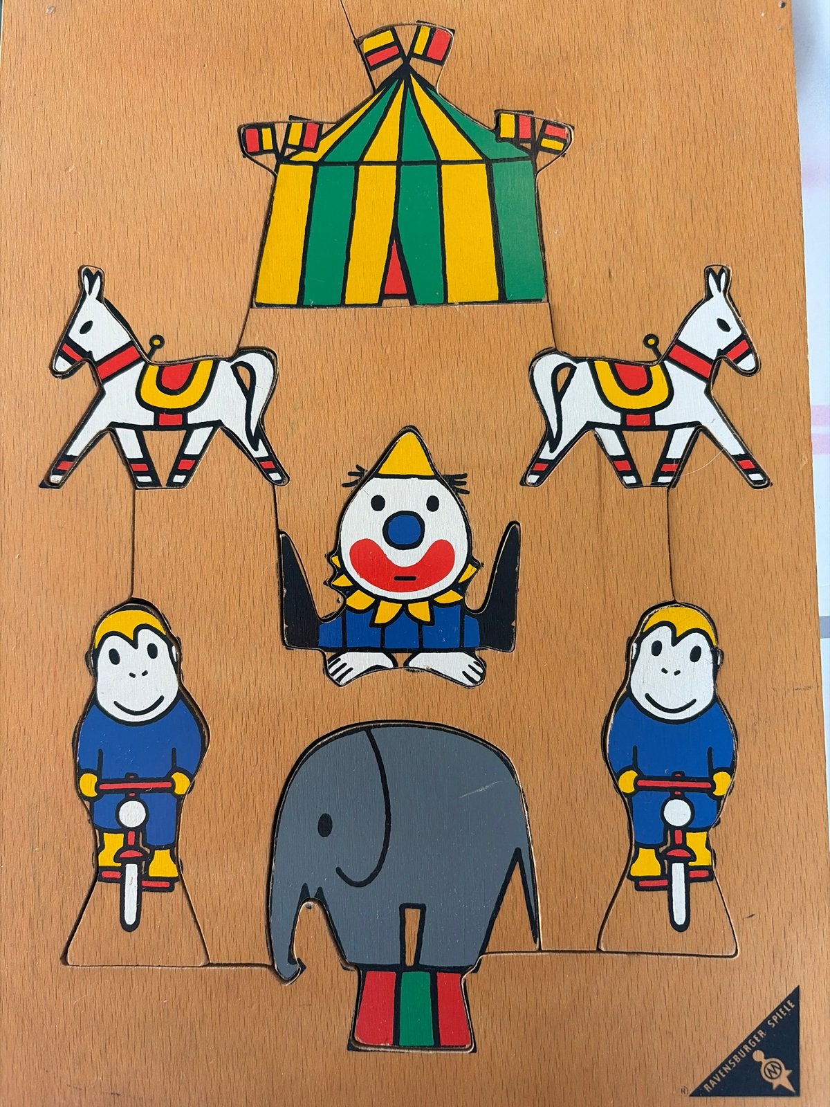 Houten puzzel Dick Bruna circus dieren Ravensburger, 2 tot 4 jaar, Gebruikt, Ophalen of Verzenden, Van hout