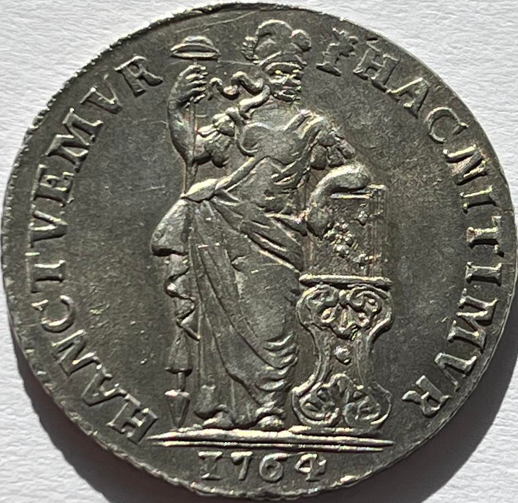 Gelderland schitterende gulden 1764 met veel originele glans, Ophalen of Verzenden, Vóór koninkrijk, 1 gulden, Zilver