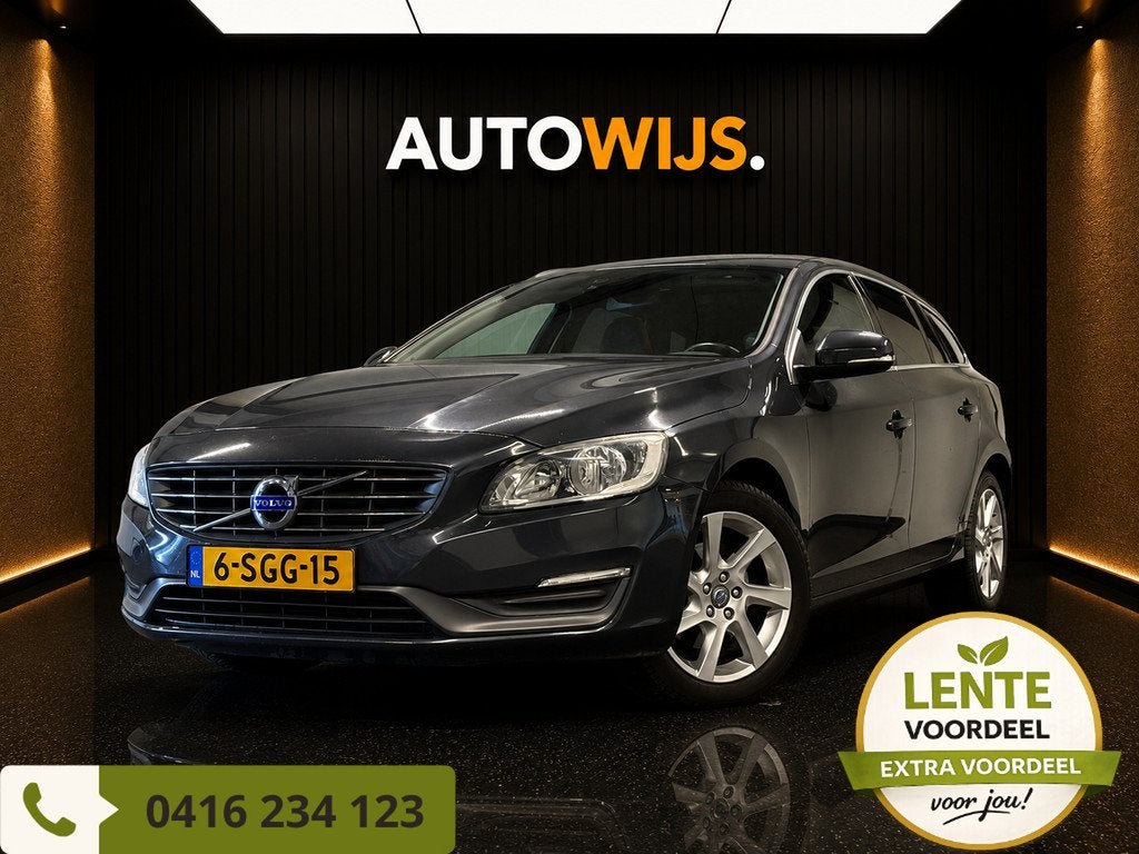 Volvo V60 1.6 T3 Momentum|AUT|NL AUTO|NAVI|PDC|GOED ONDERHOU, Stof, Gebruikt, Zwart, 4 cilinders