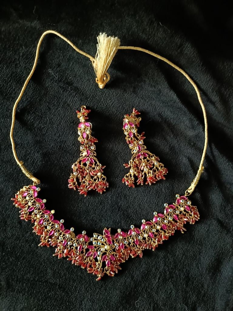 Indiase Bollywood Sieraden Set - Bruiloft, Overige materialen, Nieuw, Ophalen of Verzenden, Rood