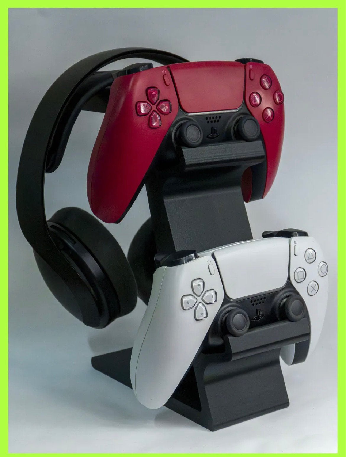 Luxe Dual Controller & Headset Standaard (PS5 / Xbox) Zwart, Ophalen of Verzenden, Nieuw