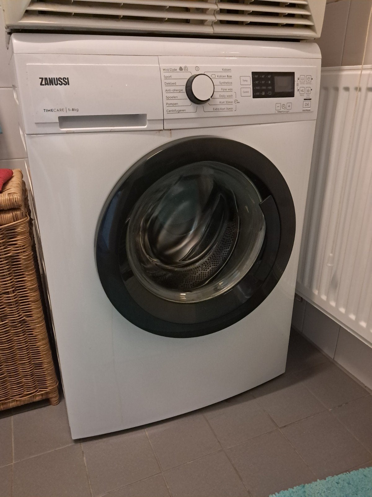 Zanussi wasmachine en Zanussi droger, Ophalen, Gebruikt, Voorlader, 85 tot 90 cm