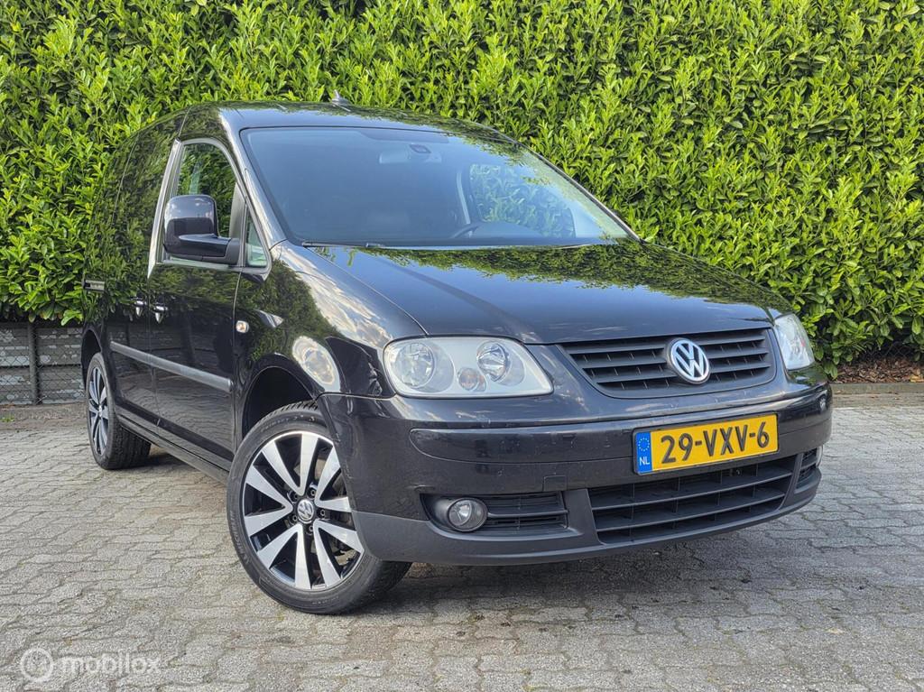 Volkswagen Caddy 1.9 TDI 105pk DSG Airco|Cruise|Leder|Trekha, Metallic lak, Gebruikt, Zwart, 4 cilinders