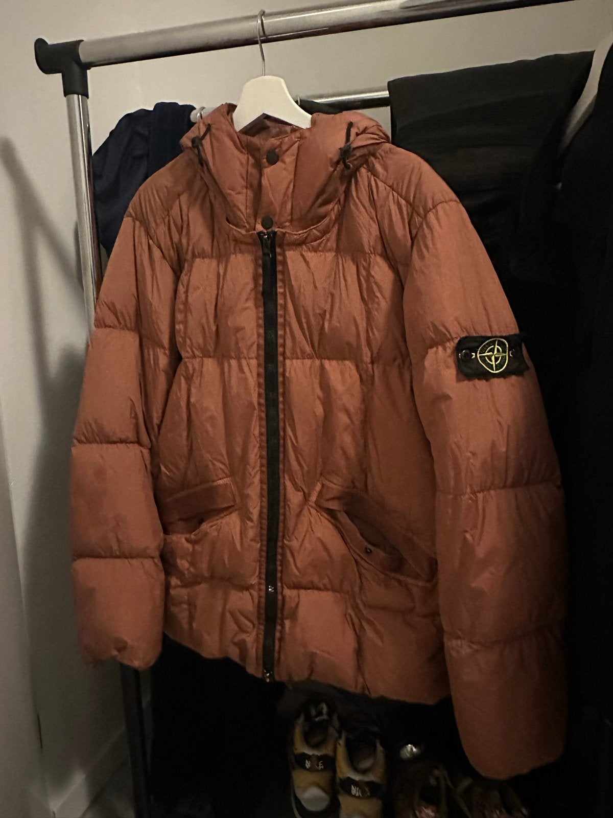 Stone Island Puffer Jacket - Oranje/Bruin, Kleding | Heren, Jassen | Winter, Ophalen of Verzenden, Zo goed als nieuw, Maat 52/54 (L)