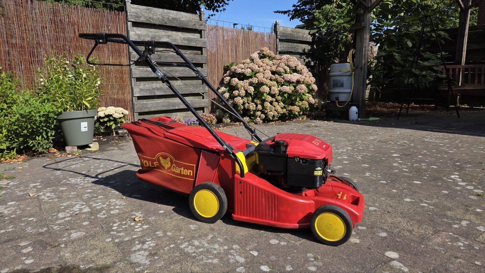 Wolf-Garten ES 55 Benzine Grasmaaier met Opvangzak, Ophalen, Cirkelmaaier, Gebruikt, 40 t/m 49 cm