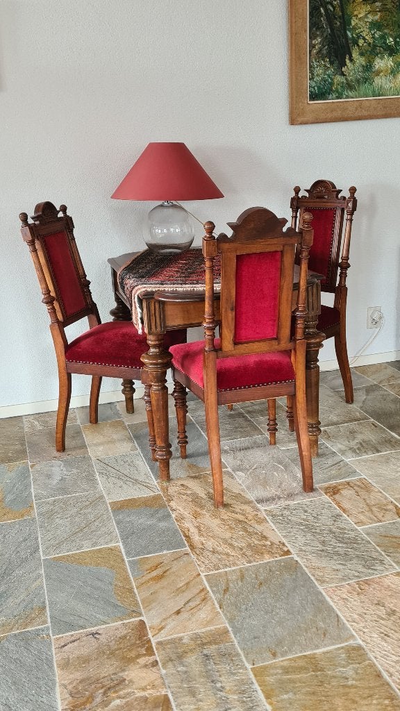 Tafel met 4 stoelen, Huis en Inrichting, Ophalen, Gebruikt, Rechthoekig, 50 tot 100 cm