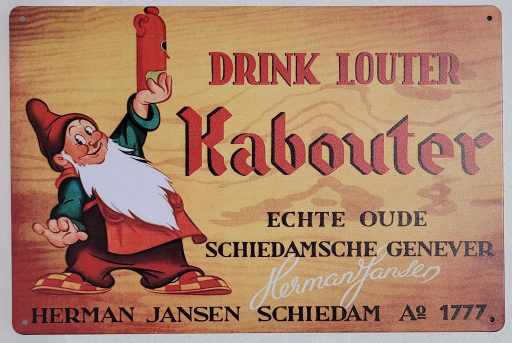 Drink louter kabouter reclamebord van metaal wandbord deco, Reclamebord, Info@deconoord.nl, Deco Noord, Nieuw