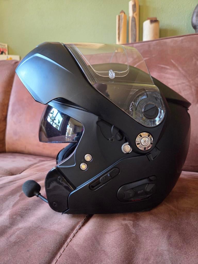 Nolan N90-2 met N-Com intercom/headset, Motoren, Kleding | Motorhelmen, Systeemhelm, XL, Nolan, Tweedehands, Ophalen of Verzenden