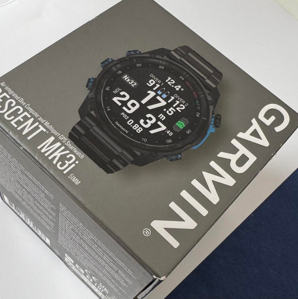 Garmin Descent Mk3i (51mm) – In nieuwstaat + Titanium band, Zwart, IOS, Ophalen of Verzenden, Zo goed als nieuw