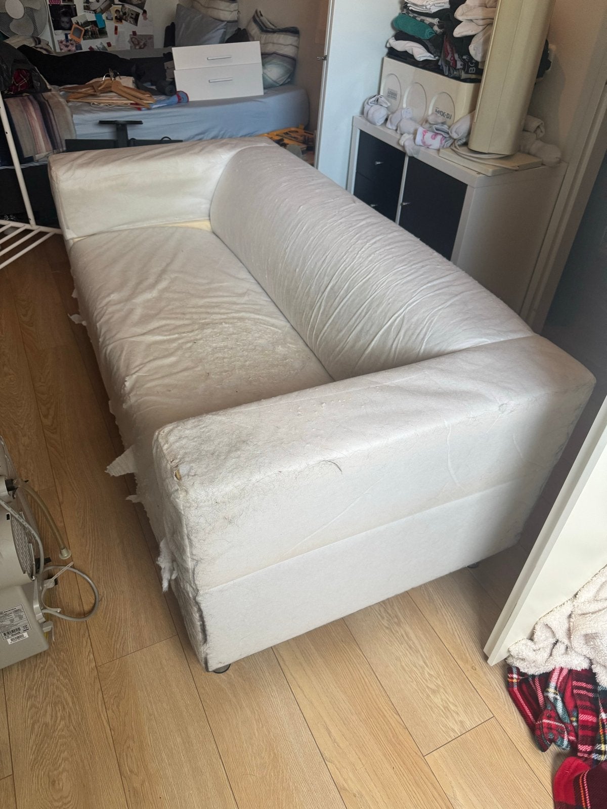 Witte IKEA 2-zitsbank - Gebruikt en zonder hoes, Ophalen, Gebruikt, 150 tot 200 cm, Tweepersoons