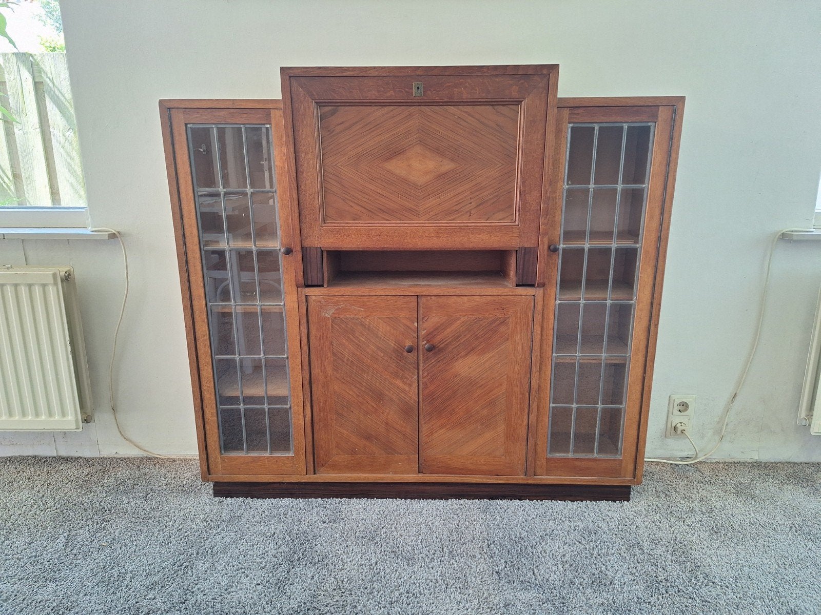 Vintage Art Deco kast met secretaire, Ophalen