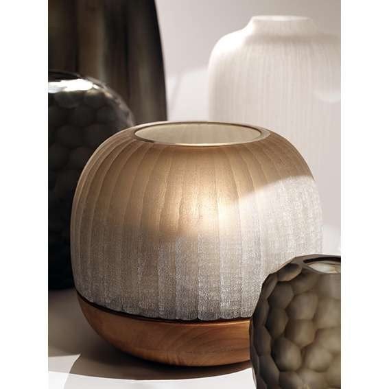 Guaxs Windlicht / Waxinelichthouder - Grijs/Bruin, Ophalen, Windlicht, Overige merken, 33 cm