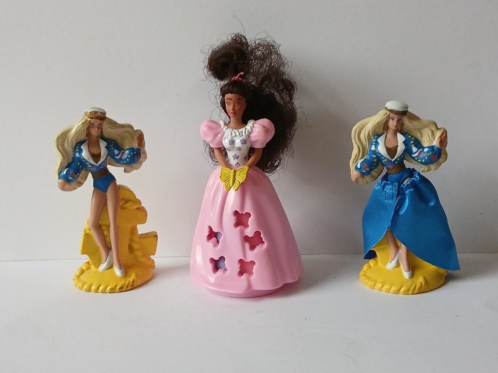 Vintage 3 Barbie Figuurtjes Mcdonalds Happy Meal- 1993, Verzamelen, Poppetjes en Figuurtjes, Ophalen of Verzenden, Zo goed als nieuw