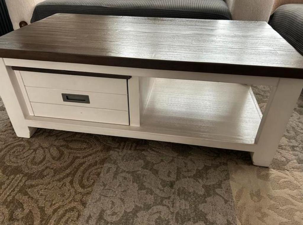 Stijlvolle salon tafel H&H | Acaia hout, Ophalen, Gebruikt, Eikenhout, 50 tot 100 cm