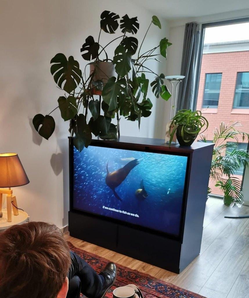 2-in-1 tv-kast en wandmeubel, Ophalen, Gebruikt, 100 tot 150 cm, Minder dan 150 cm