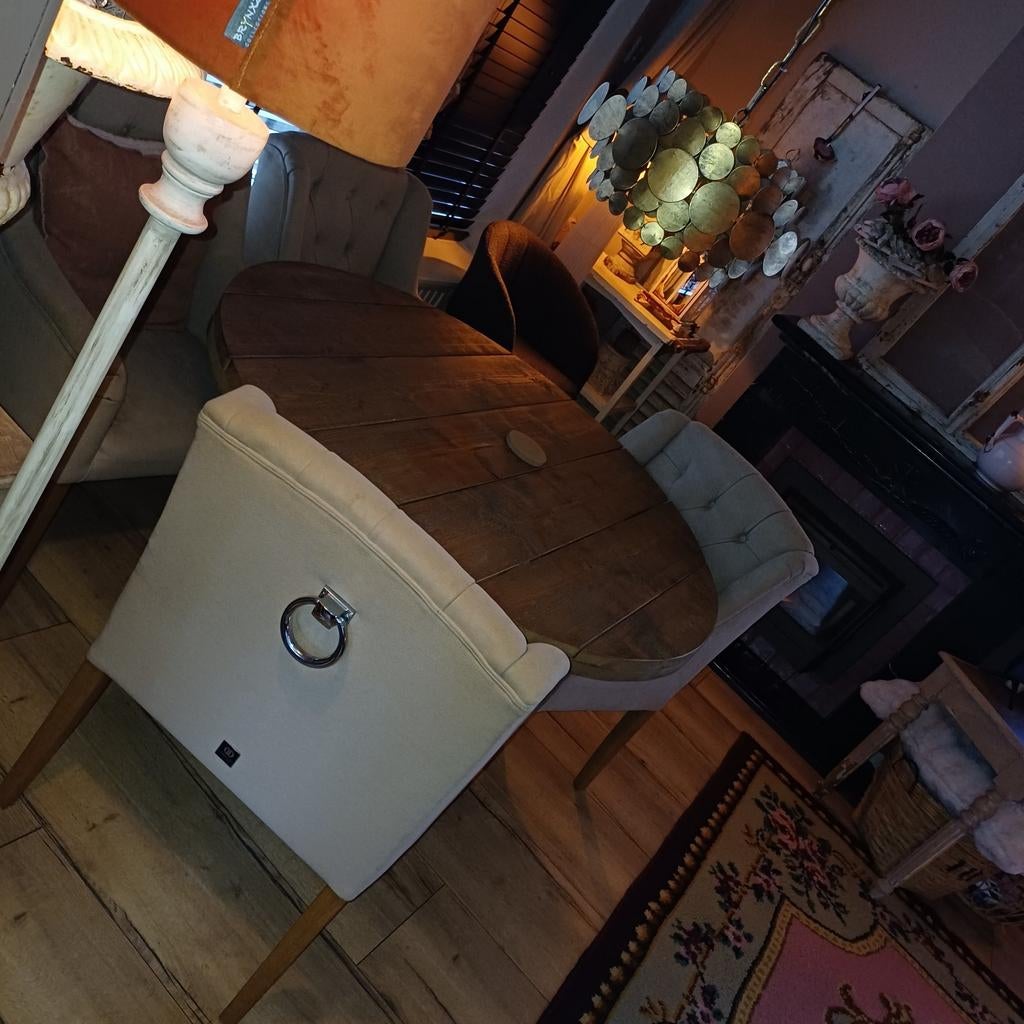 Ronde steigerhouten stoere houten eettafel tafel rond, Huis en Inrichting, Tafels | Eettafels, Ophalen of Verzenden, Rond, 100 tot 150 cm