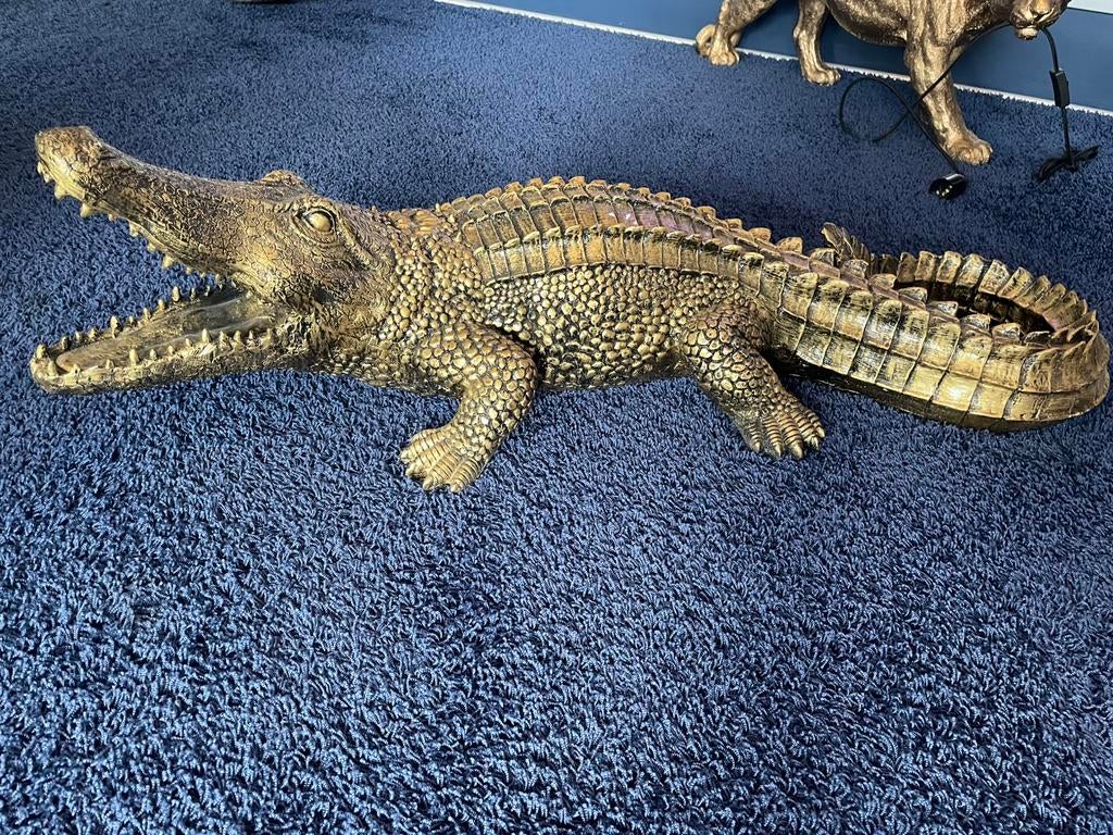 Krokodil goud zwart 105 cm lang, Ophalen, Nieuw, Dier