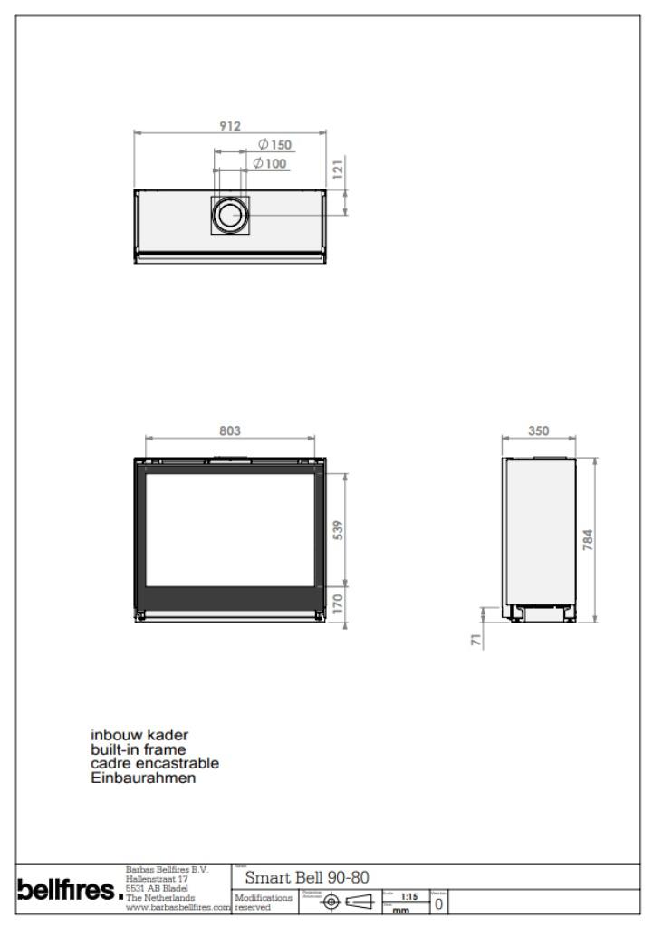 Barbas Bellfires Gas Fire Smart 90-80 / Smartbell 90-80, Ophalen of Verzenden, Zo goed als nieuw, Inbouwhaard, Gashaard