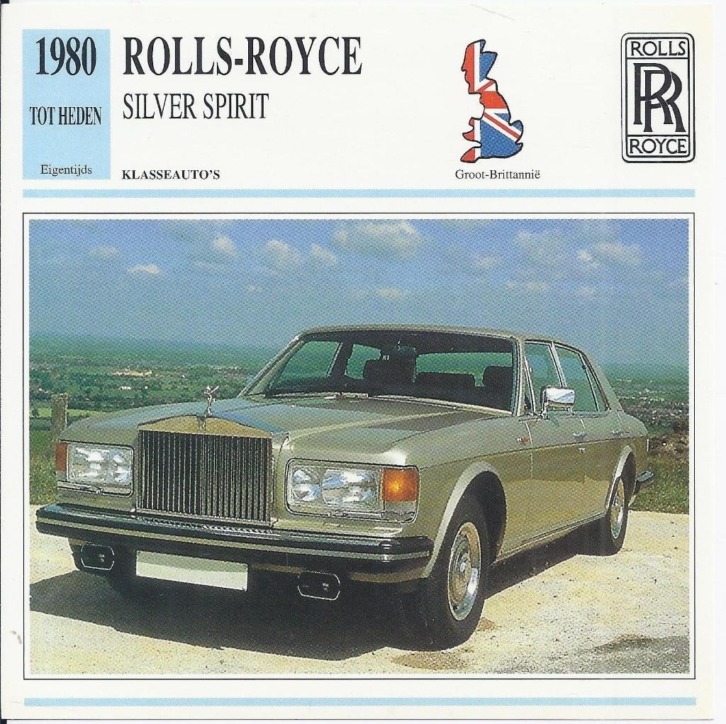 B367 autokaart rolls royce silver spirit ( 1980 ), Ophalen of Verzenden, Zo goed als nieuw, Auto's