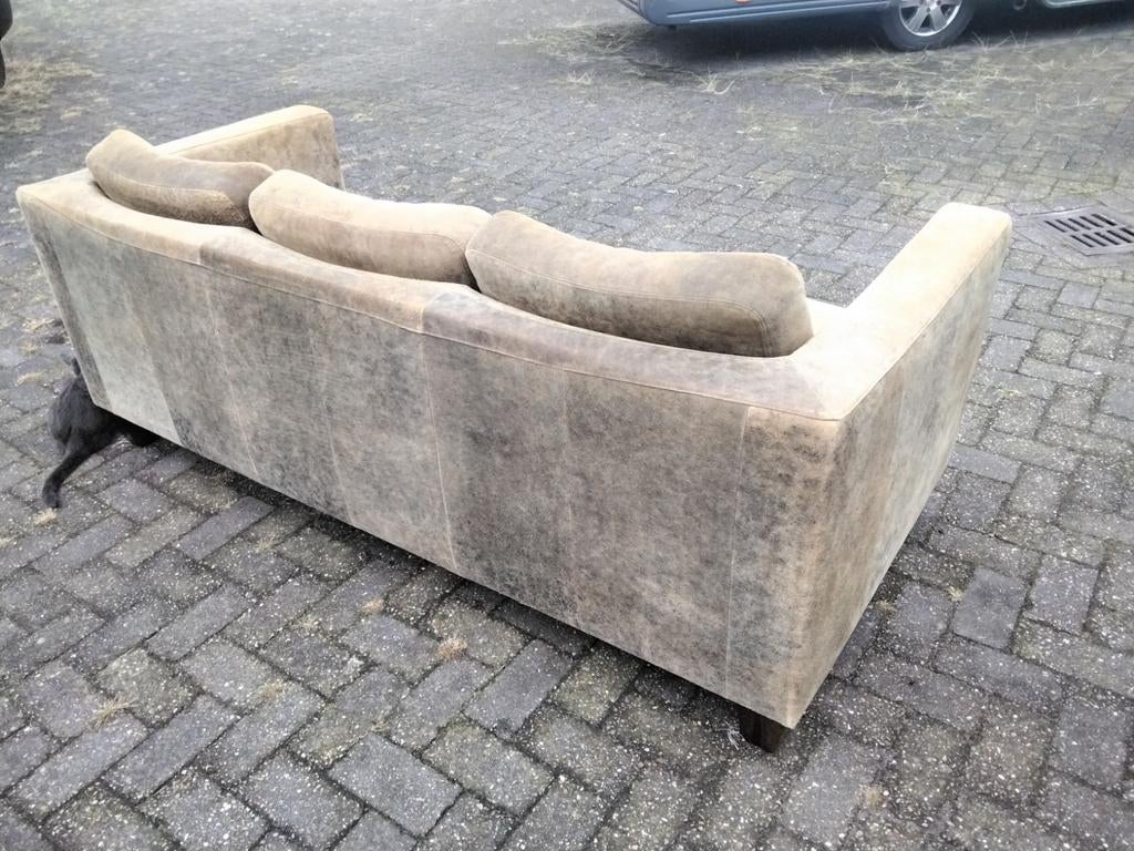 3 zits bank geruwd zog. Pilotenleer, Huis en Inrichting, Banken | Bankstellen, 150 tot 200 cm, Tweepersoons, 75 tot 100 cm, Ophalen of Verzenden