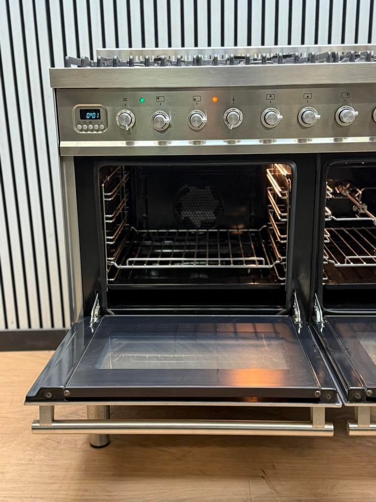 Luxe Boretti Fornuis 6 pits RVS dubbele oven 90 cm, Witgoed en Apparatuur, Fornuizen, Hete lucht, Fornello Esperta, Ophalen of Verzenden