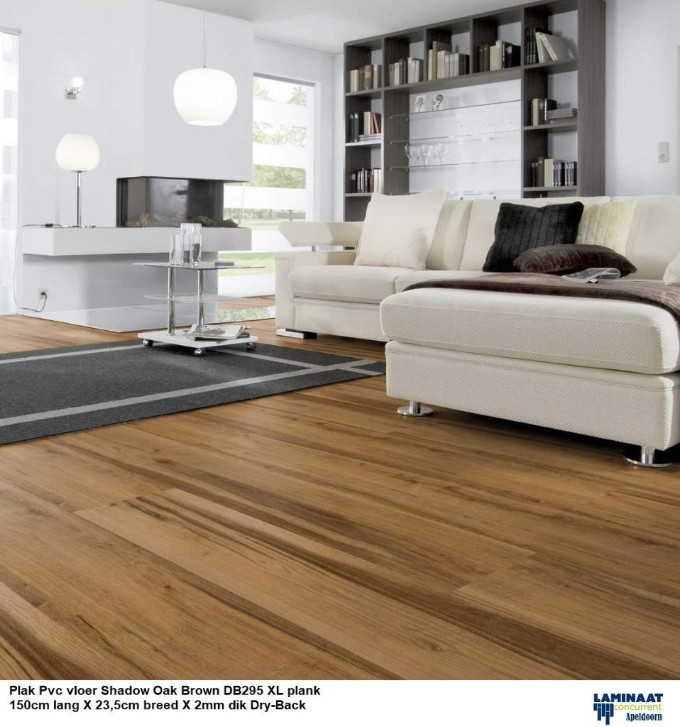 63m2 Plak Pvc Shadow Oak Brown met gratis Pvc lijm =€632, Bruin, 75 m² of meer, Nieuw, Ophalen of Verzenden