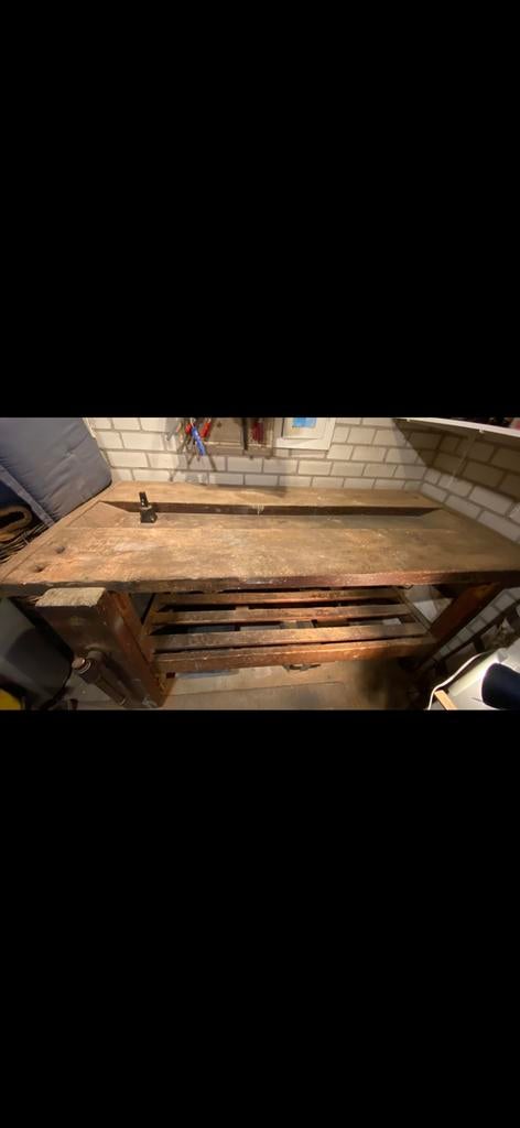 Mooie oude houten werkbank te koop, Ophalen of Verzenden