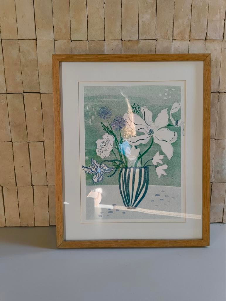 Riso print bloemen kunst, Ophalen of Verzenden