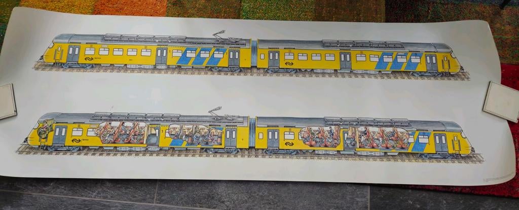 NS sprinter poster circa 150x50, Ophalen of Verzenden, Trein, Overige typen