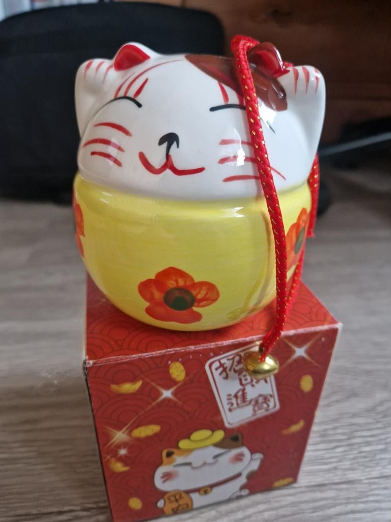 Leuke spaarpot in de vorm van een gelukskat, Ophalen of Verzenden, Zo goed als nieuw