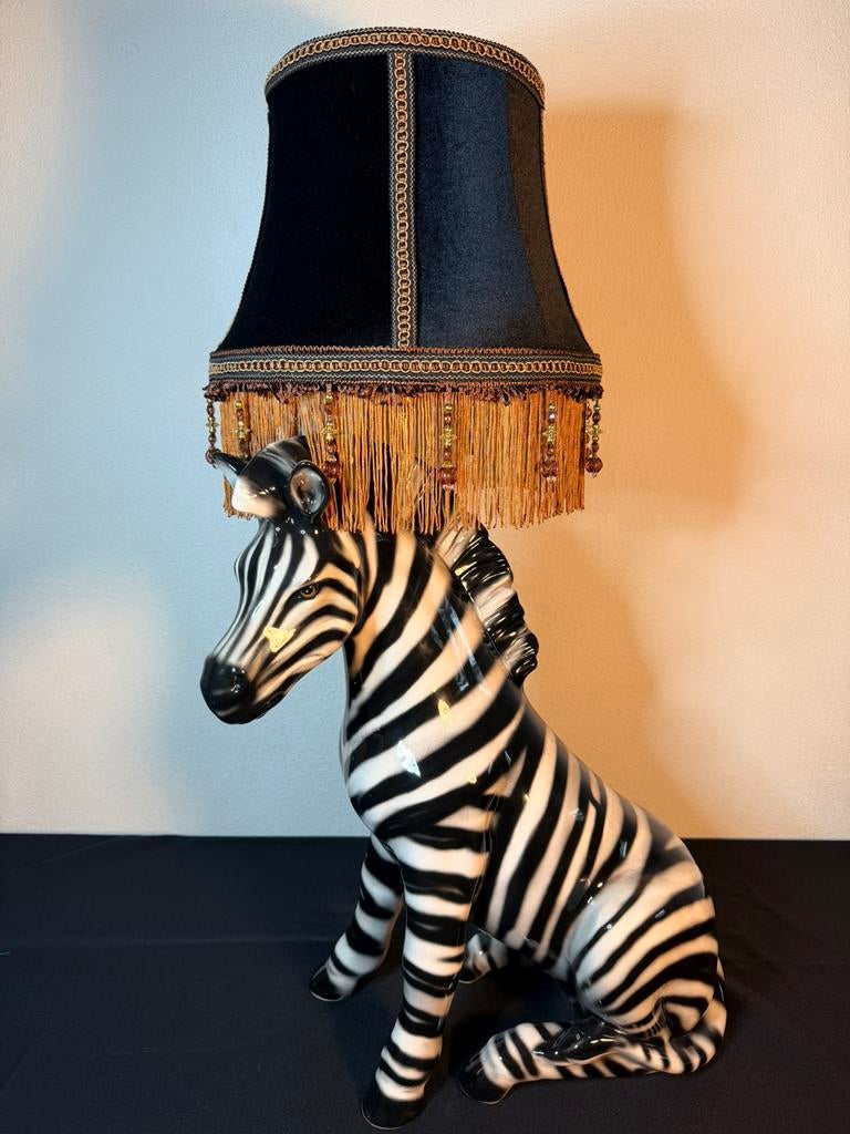 Italiaanse Zebra tafellamp keramiek, Ophalen of Verzenden, Nieuw, Overige materialen, 75 cm of meer