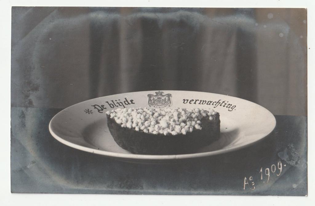 Beschuit met muisjes De blijde verwachting 1909 Juliana, Gebruikt, Verzenden, Kaart, Foto of Prent, X