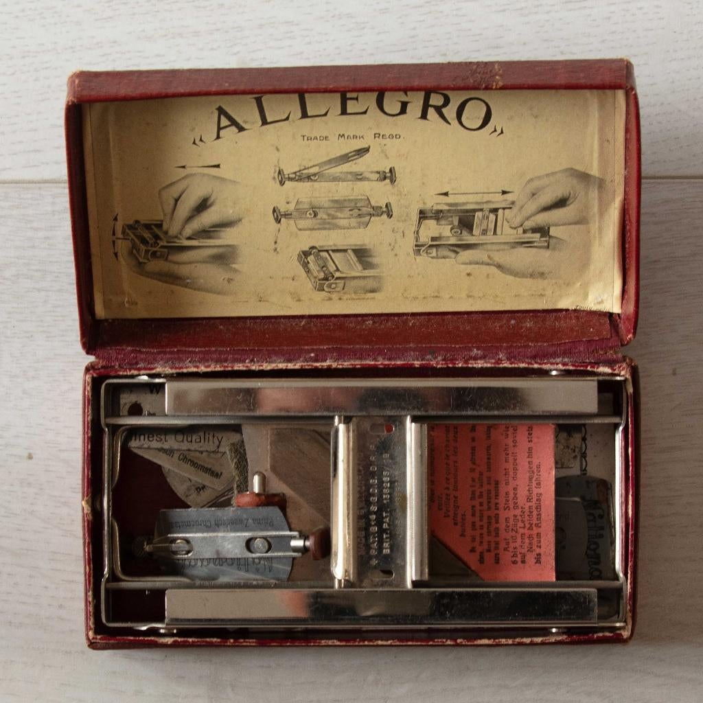 (nr.243) Allegro scheermesjeslijpapparaat, Antiek en Kunst, Antiek | Gereedschap en Instrumenten, Ophalen of Verzenden