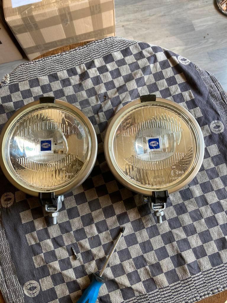 Oldtimer 2 Hella verstralers type Rallye 1000 met covers, Auto-onderdelen, Verlichting, Ophalen of Verzenden, Gebruikt