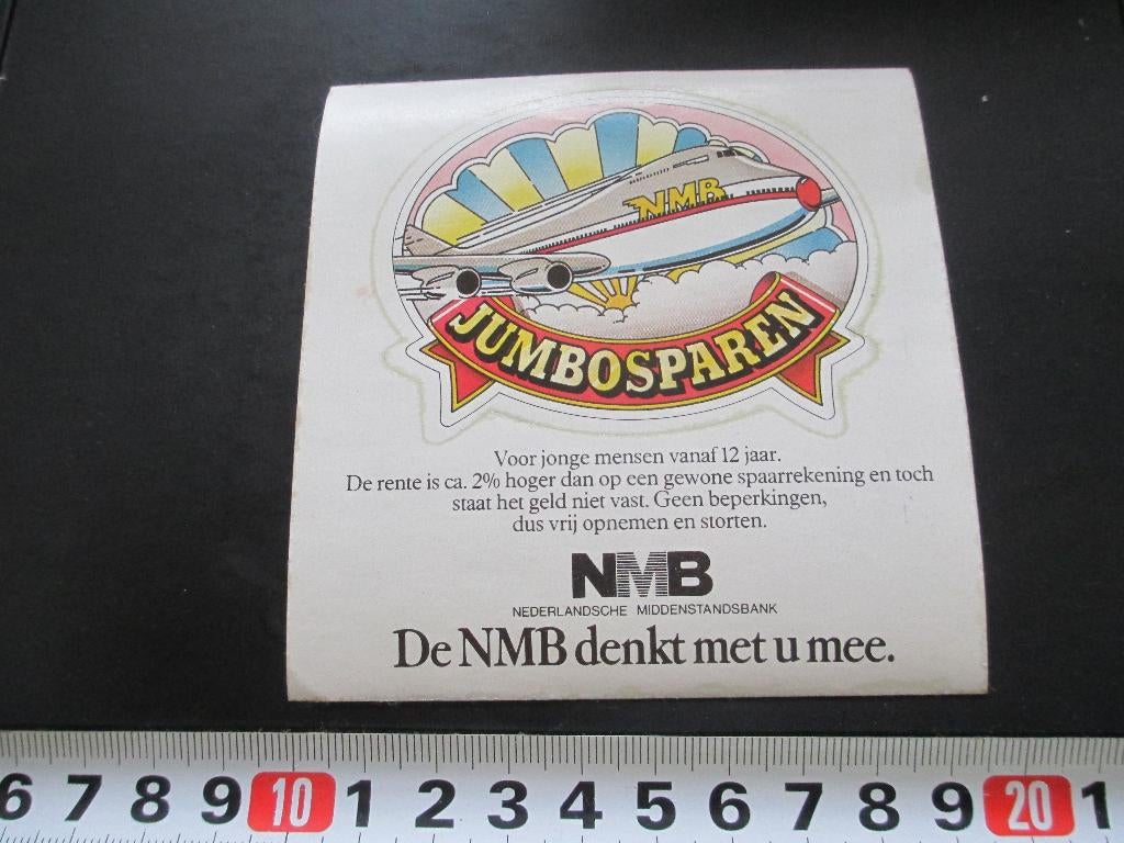 sticker bank jumbosparen NMB denkt met u mee, Verzamelen, Ophalen, Zo goed als nieuw