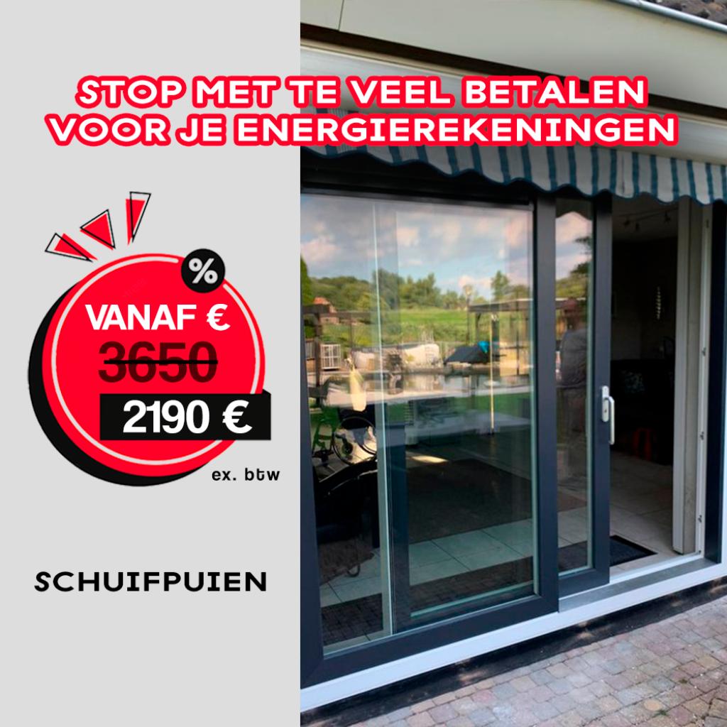 Kozijn Schuifpui Voordeur Tuindeur opmaat, Kunststof, 225 cm of meer, Nieuw, Ophalen of Verzenden