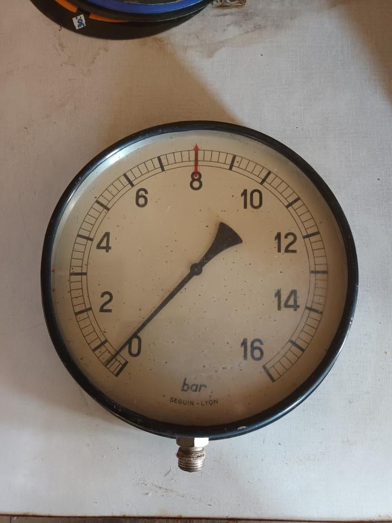 Seguin-Lyon Manometer 0-16 Bar - Industriële Drukmeter, Ophalen of Verzenden, Seguin-Lyon, Onbekend, Onbekend