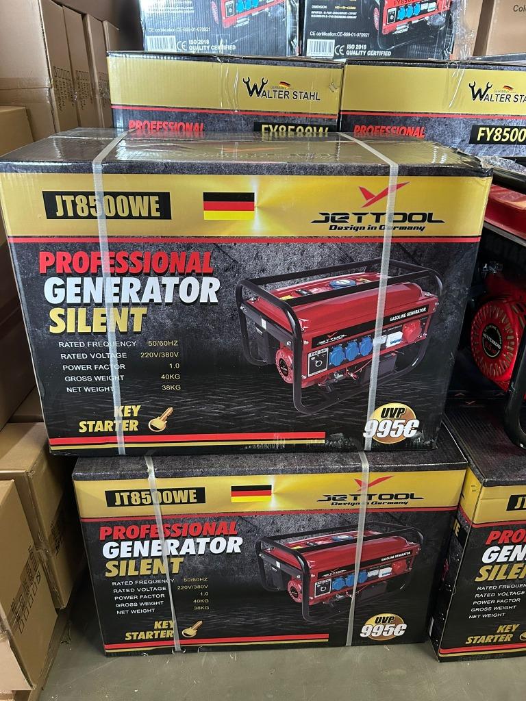 Jettool JT8500W benzine stroomgenerator nieuw in doos, Ophalen of Verzenden, Nieuw, Minder dan 5 kVA, Benzine
