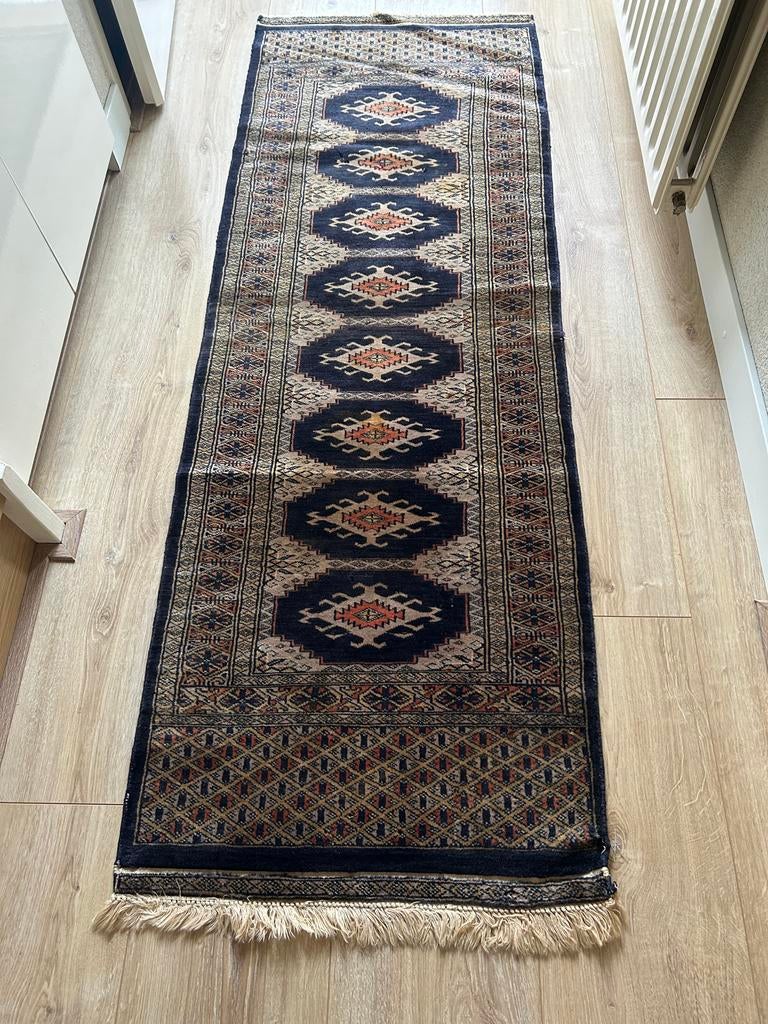 Perzische  Bochara loper 179x64, Gebruikt, Crème, 150 tot 200 cm, Rechthoekig