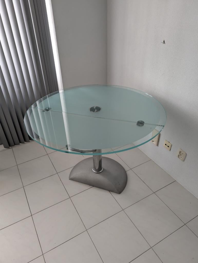 glazen wandtafel, Huis en Inrichting, Ophalen, Gebruikt, 100 tot 150 cm, 75 cm of meer