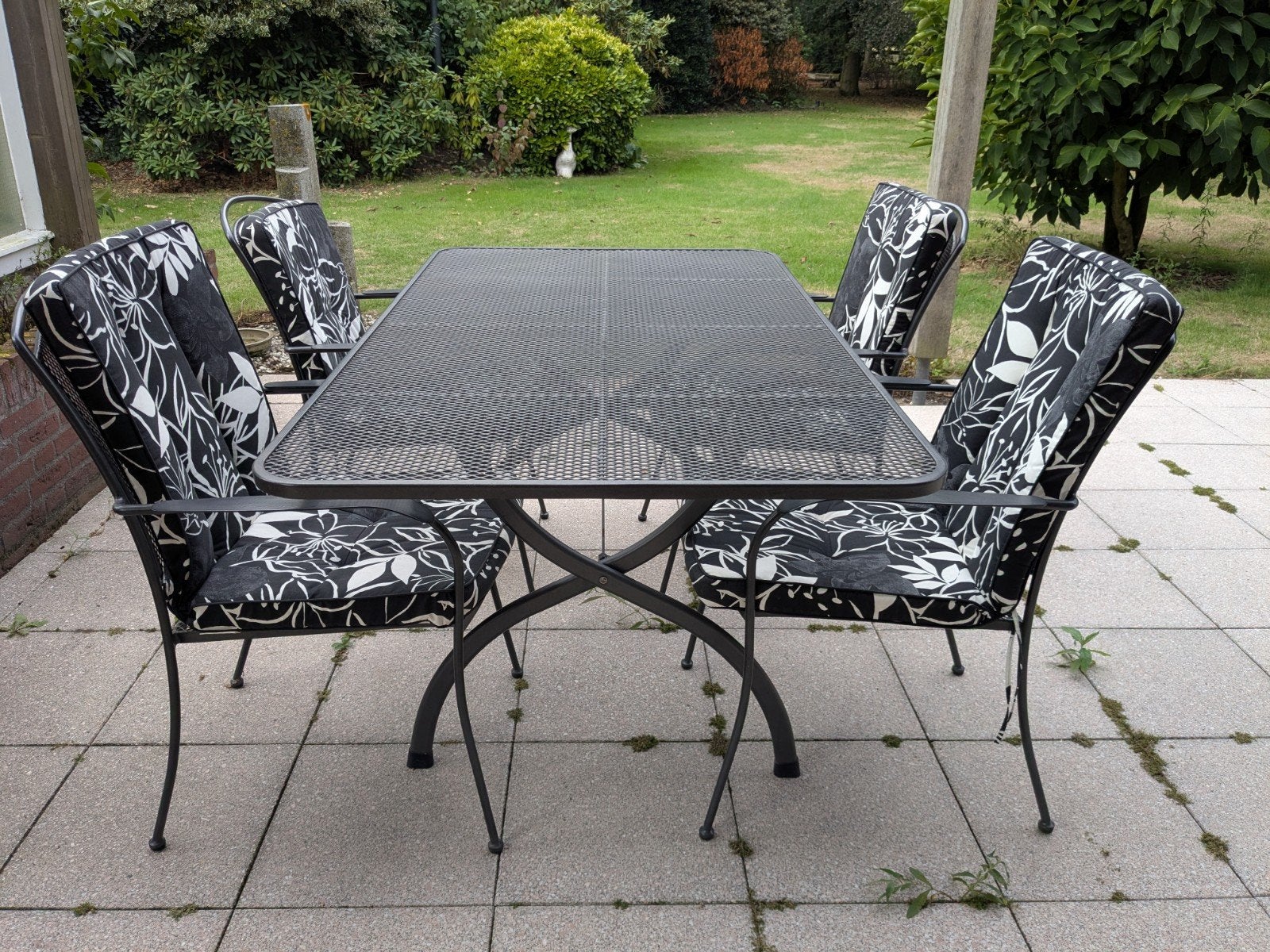 Tuinsets van metaal, Tuin en Terras, Ophalen, Zo goed als nieuw, Aluminium, 4 zitplaatsen