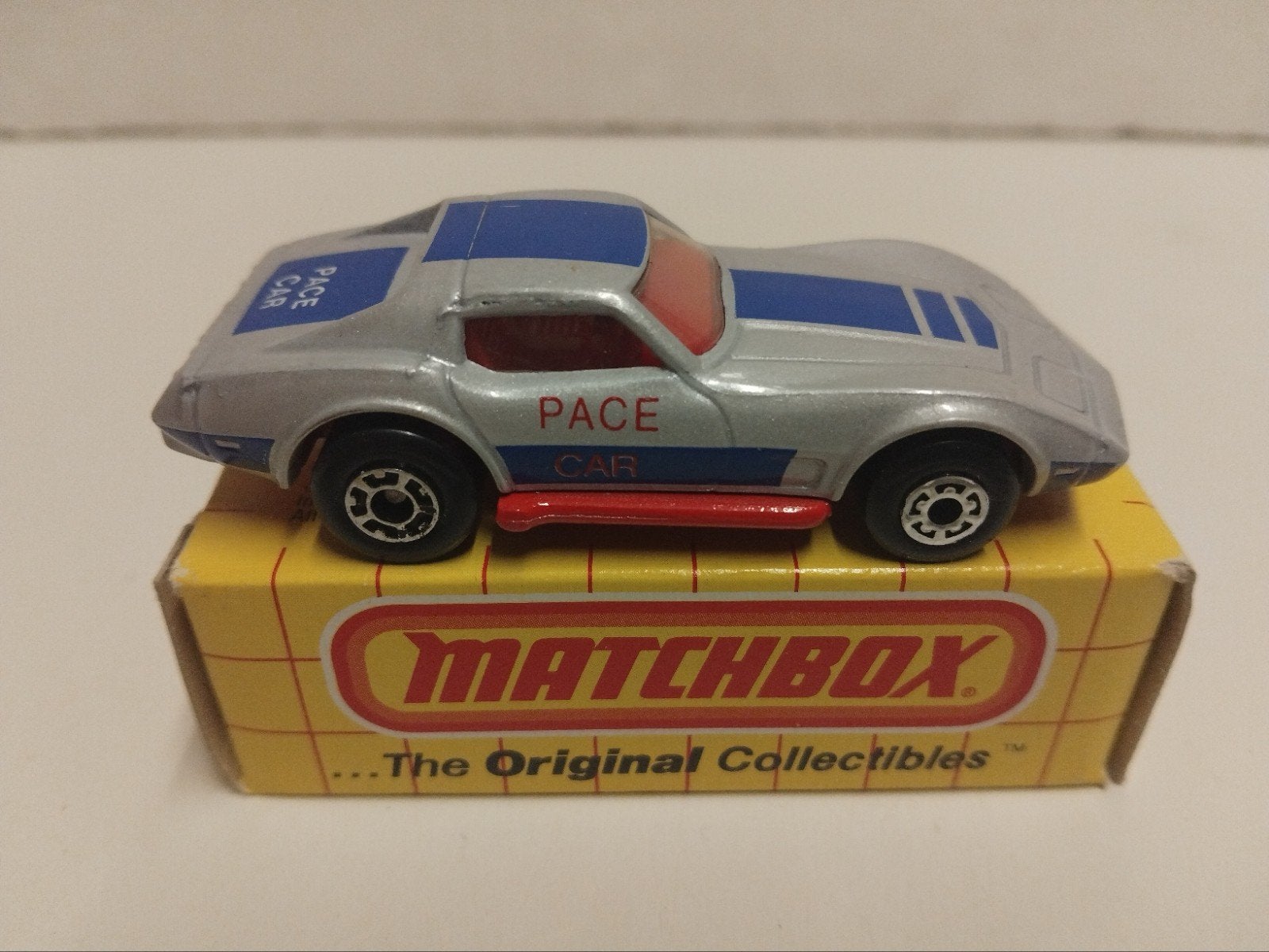 Matchbox US Chevrolet Corvette Pace car grijs 3INCH, Ophalen of Verzenden, Zo goed als nieuw, Auto
